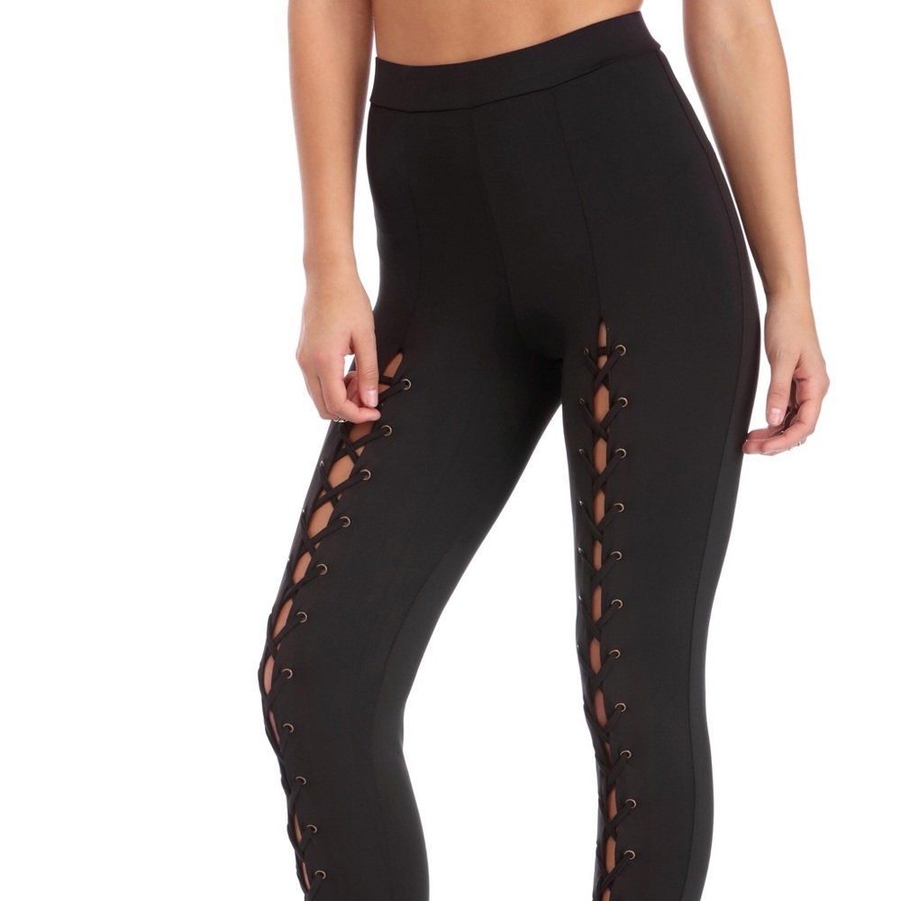 Lace up high waist leggings